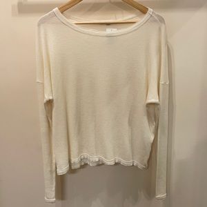 Thermal boat neck tee